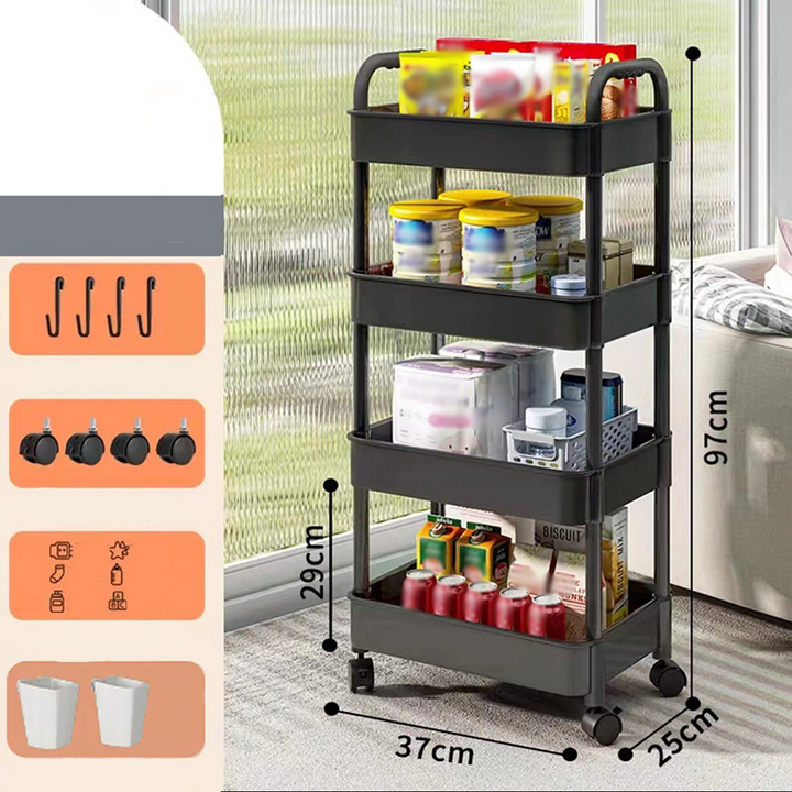 Mobile Kitchen Shelf Organizer with Wheels | Stornfield