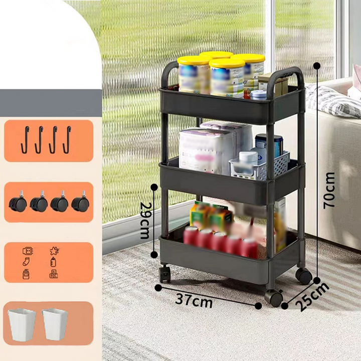 Mobile Kitchen Shelf Organizer with Wheels | Stornfield