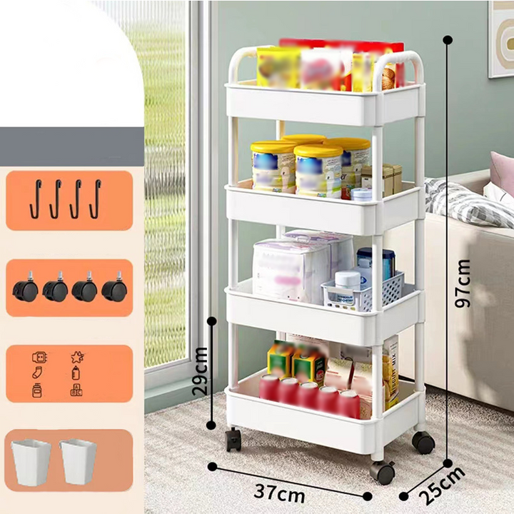 Mobile Kitchen Shelf Organizer with Wheels | Stornfield