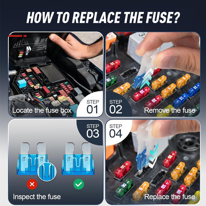 Automotive fuse assortment 300 pieces with fuse puller | Stornfield