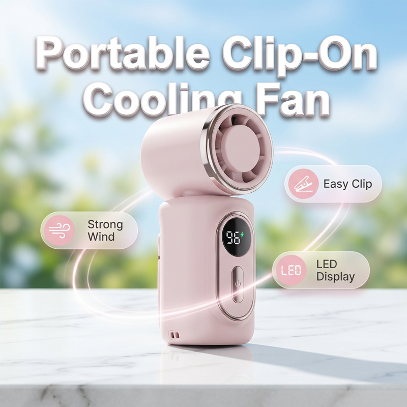 Portable Clip-On Fan with LED Display | Stornfield