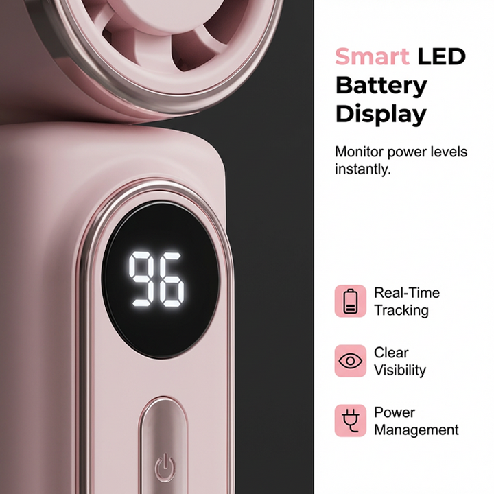 Portable Clip-On Fan with LED Display | Stornfield
