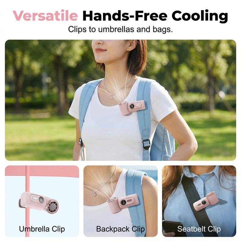 Portable Clip-On Fan with LED Display | Stornfield
