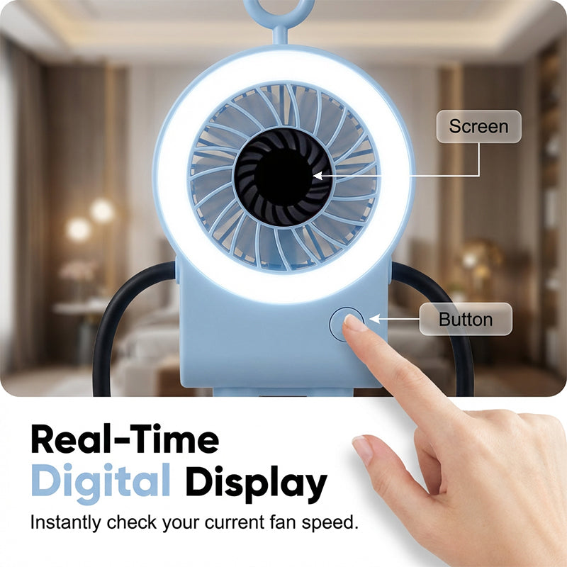 Flexible Robot Desk Fan with LED Light | Stornfield