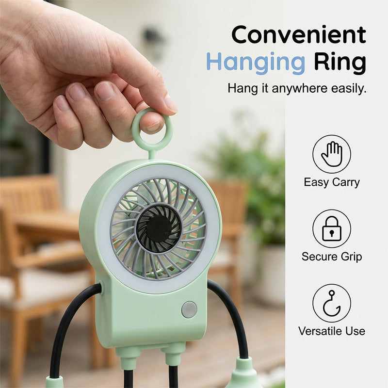 Flexible Robot Desk Fan with LED Light | Stornfield