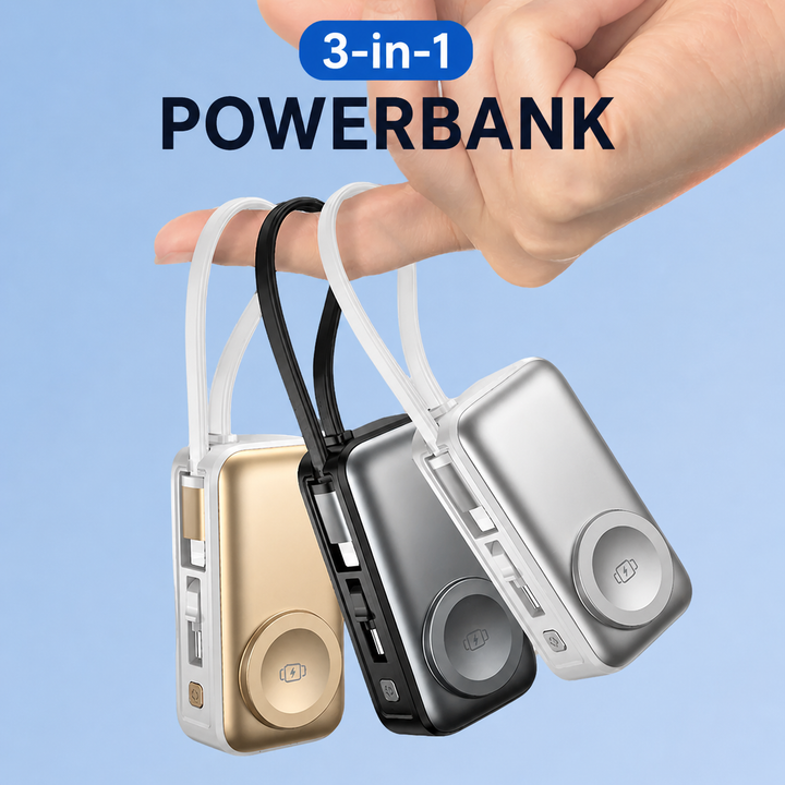 Magnetic 3-in-1 Powerbank with wireless charging | Stornfield