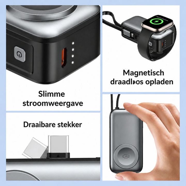 Magnetic 3-in-1 Powerbank with wireless charging | Stornfield