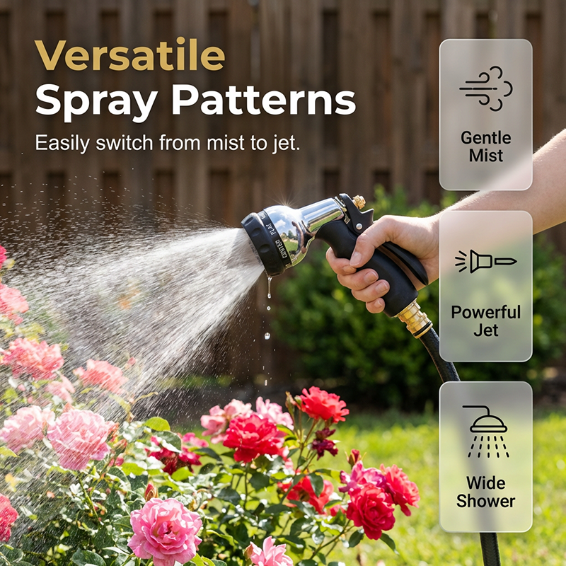 Metal garden hose spray gun with high pressure | Stornfield