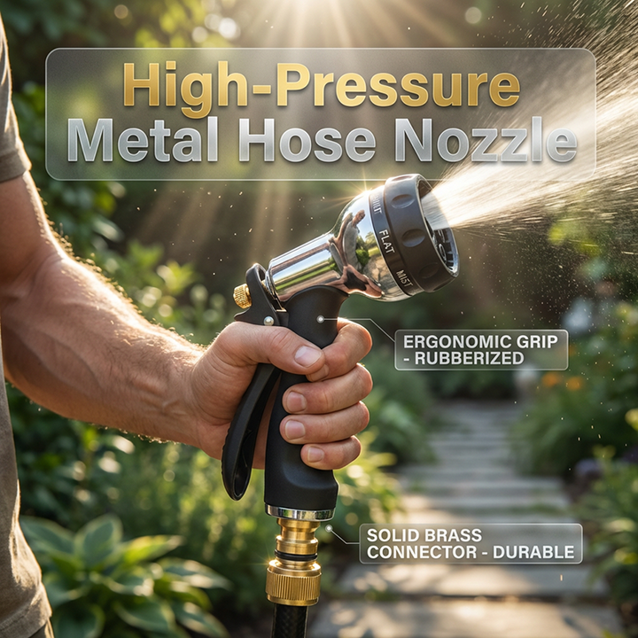 Metal garden hose spray gun with high pressure | Stornfield