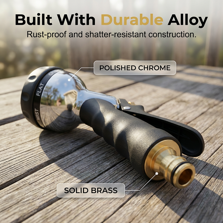 Metal garden hose spray gun with high pressure | Stornfield