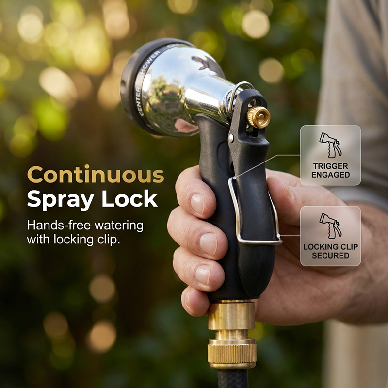 Metal garden hose spray gun with high pressure | Stornfield