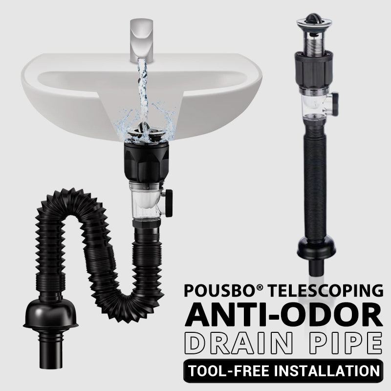 Telescope drain pipe with odor trap | Stornfield