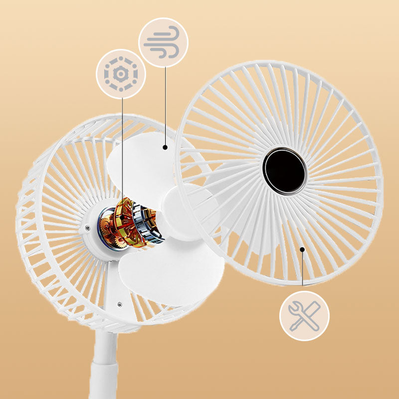 Rechargeable, foldable USB telescope fan – quiet, 180° adjustable, 4 speed levels, portable ✨ | Stornfield