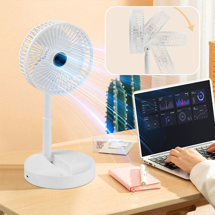 Rechargeable, foldable USB telescope fan – quiet, 180° adjustable, 4 speed levels, portable ✨ | Stornfield