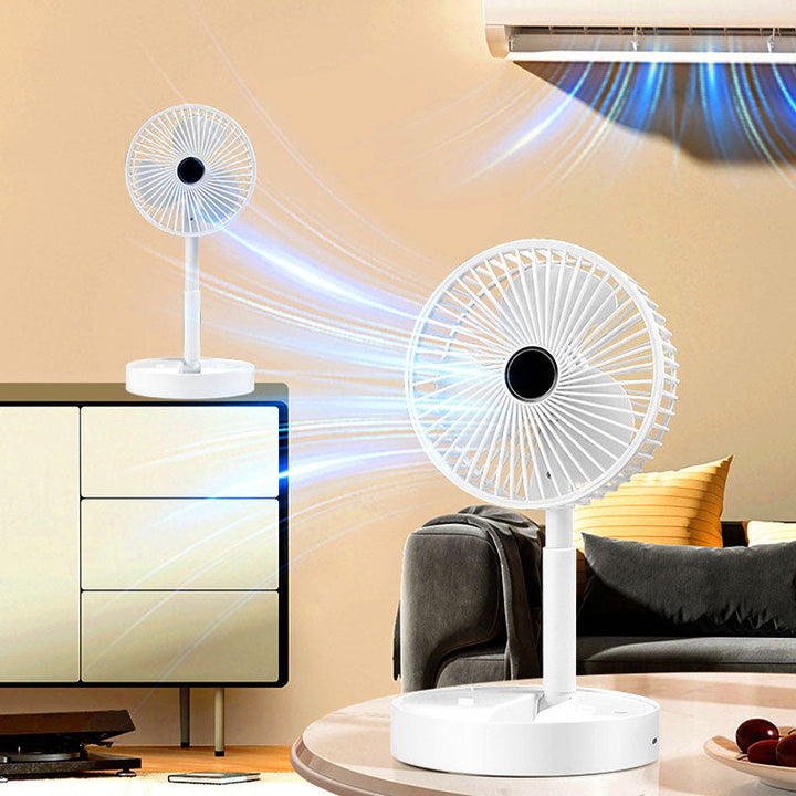 Rechargeable, foldable USB telescope fan – quiet, 180° adjustable, 4 speed levels, portable ✨ | Stornfield