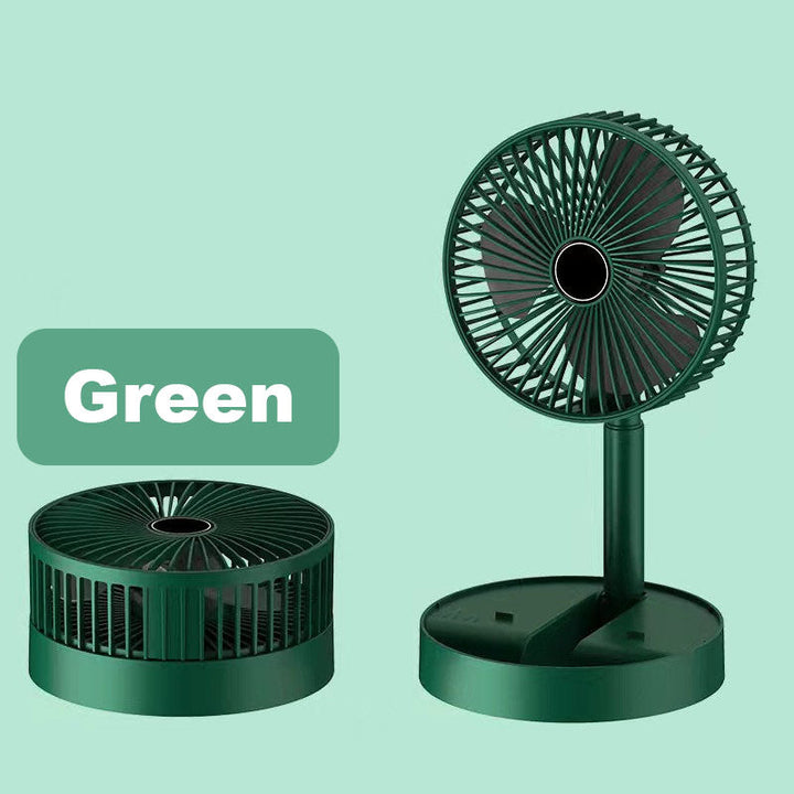 Rechargeable, foldable USB telescope fan – quiet, 180° adjustable, 4 speed levels, portable ✨ | Stornfield