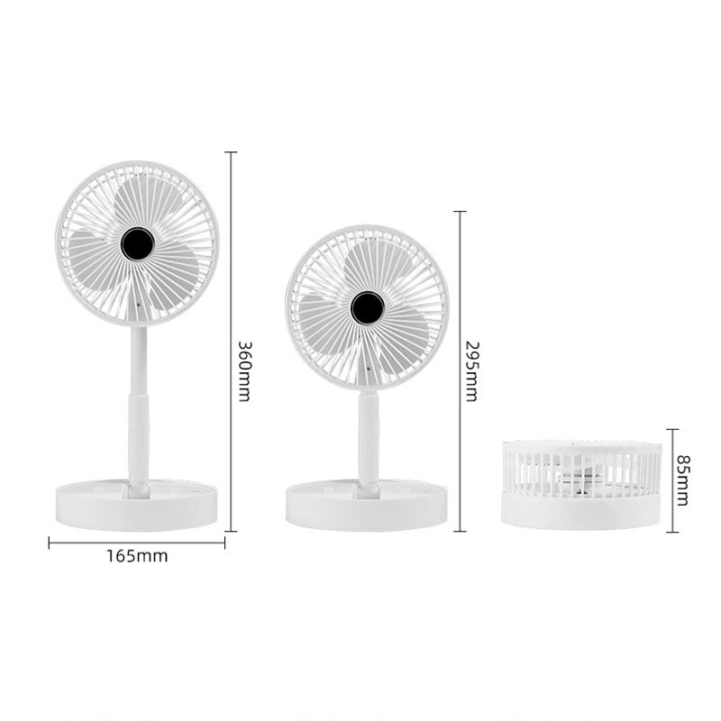 Rechargeable, foldable USB telescope fan – quiet, 180° adjustable, 4 speed levels, portable ✨ | Stornfield