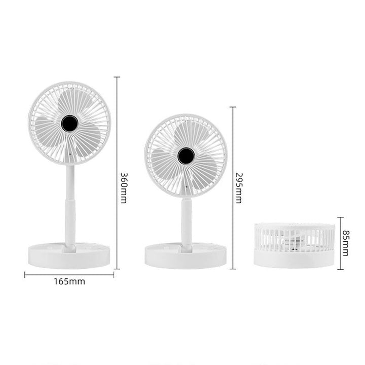 Rechargeable, foldable USB telescope fan – quiet, 180° adjustable, 4 speed levels, portable ✨ | Stornfield