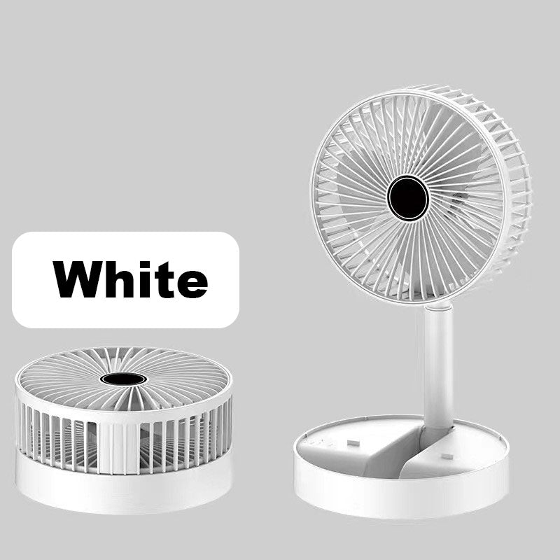 Rechargeable, foldable USB telescope fan – quiet, 180° adjustable, 4 speed levels, portable ✨ | Stornfield