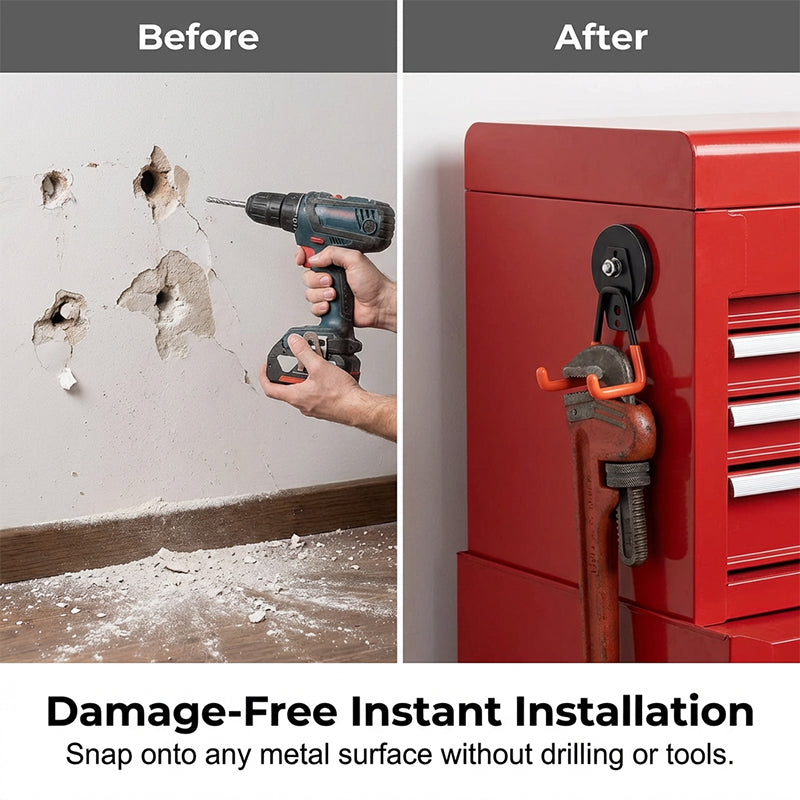 Magnetic double hook for tool storage | Stornfield