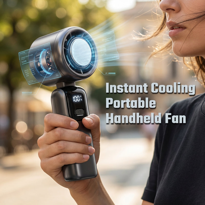 Portable High-Speed Handheld Fan with Ice Cooler | Stornfield