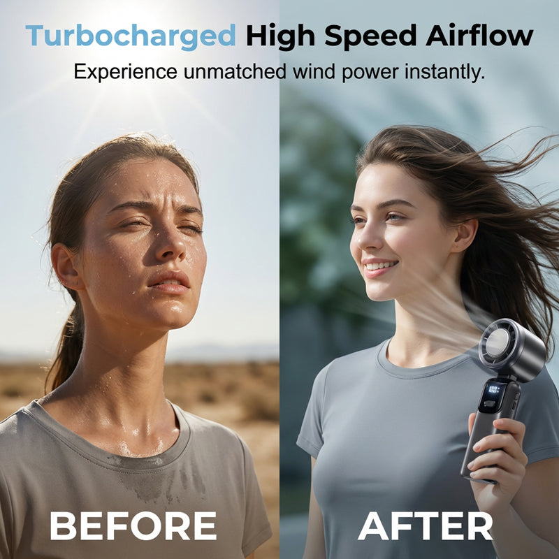 Portable High-Speed Handheld Fan with Ice Cooler | Stornfield