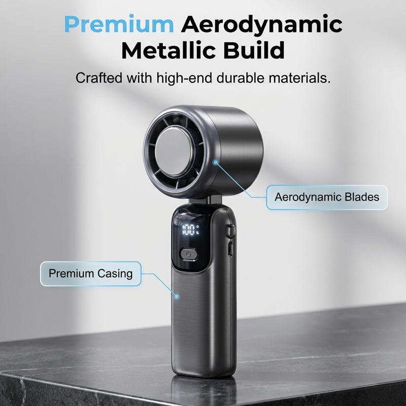 Portable High-Speed Handheld Fan with Ice Cooler | Stornfield