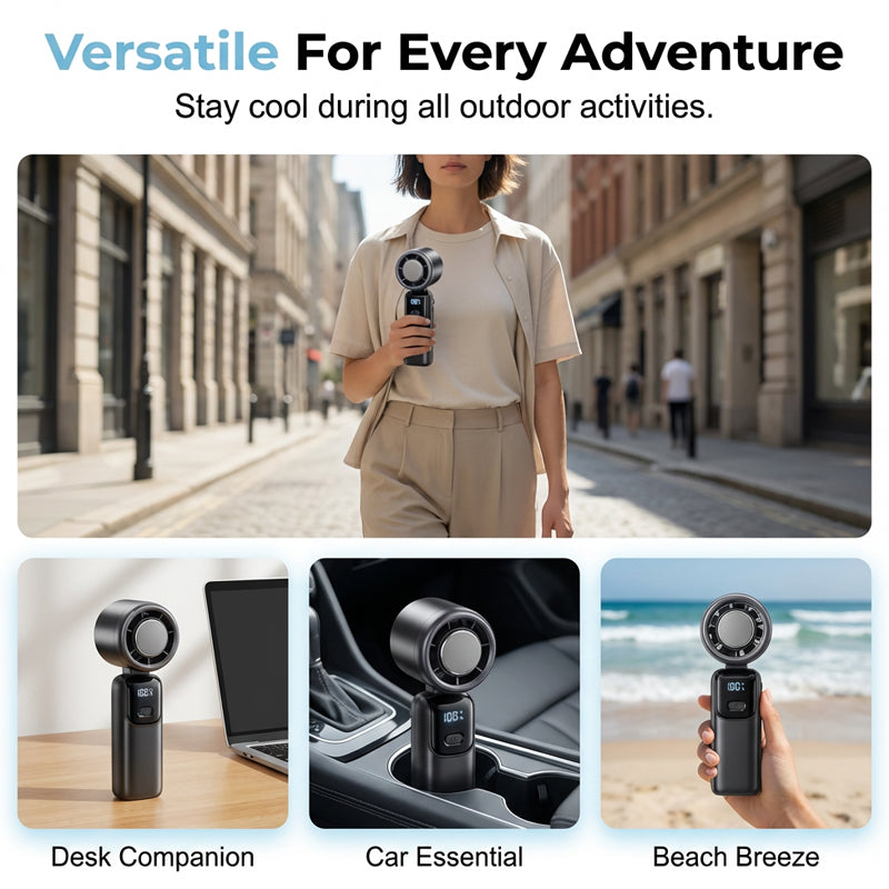 Portable High-Speed Handheld Fan with Ice Cooler | Stornfield