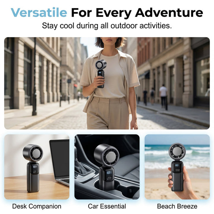 Portable High-Speed Handheld Fan with Ice Cooler | Stornfield