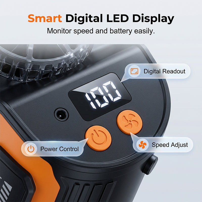 Portable Car Clip On Fan with LED Display | Stornfield