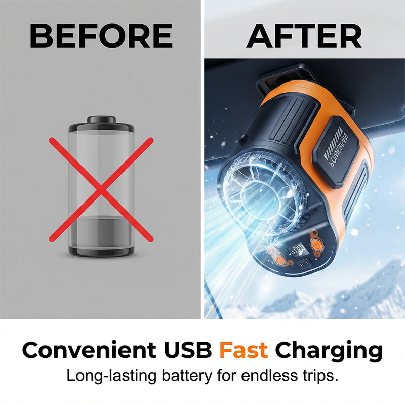 Portable Car Clip On Fan with LED Display | Stornfield