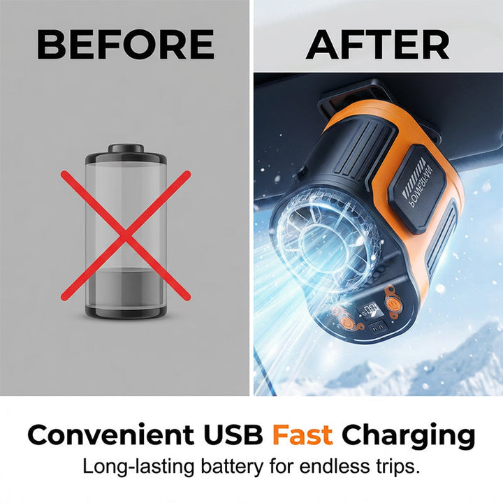 Portable Car Clip On Fan with LED Display | Stornfield