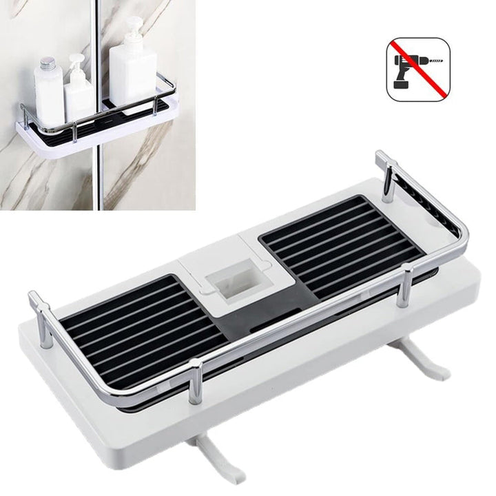 Bathroom Shelf Caddy for Shower Rail, No Drilling Pole Shower Storage Rack Holder | Stornfield