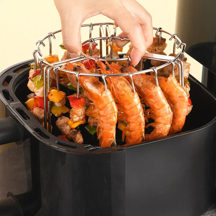 Vertical stainless steel kebab rack for air fryer | Stornfield