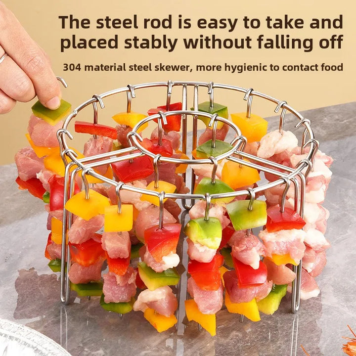 Stainless Steel Air Fryer Kebab Rack Vertical Hanging Skewer Grill | Stornfield