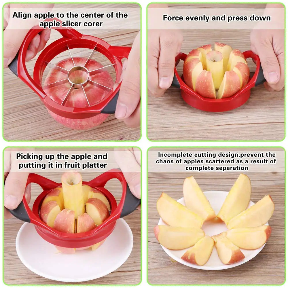 Stornfield Stainless Steel Apple Slicer 8 Blades - Extra Large Corer and Divider