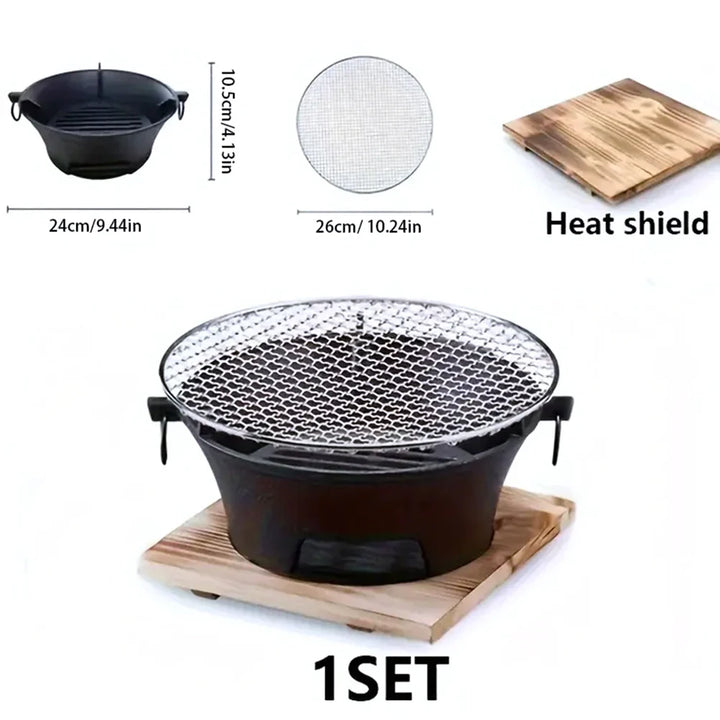 Stainless Steel BBQ Grill Tabletop Cast Iron Charcoal Grill Stove | Stornfield