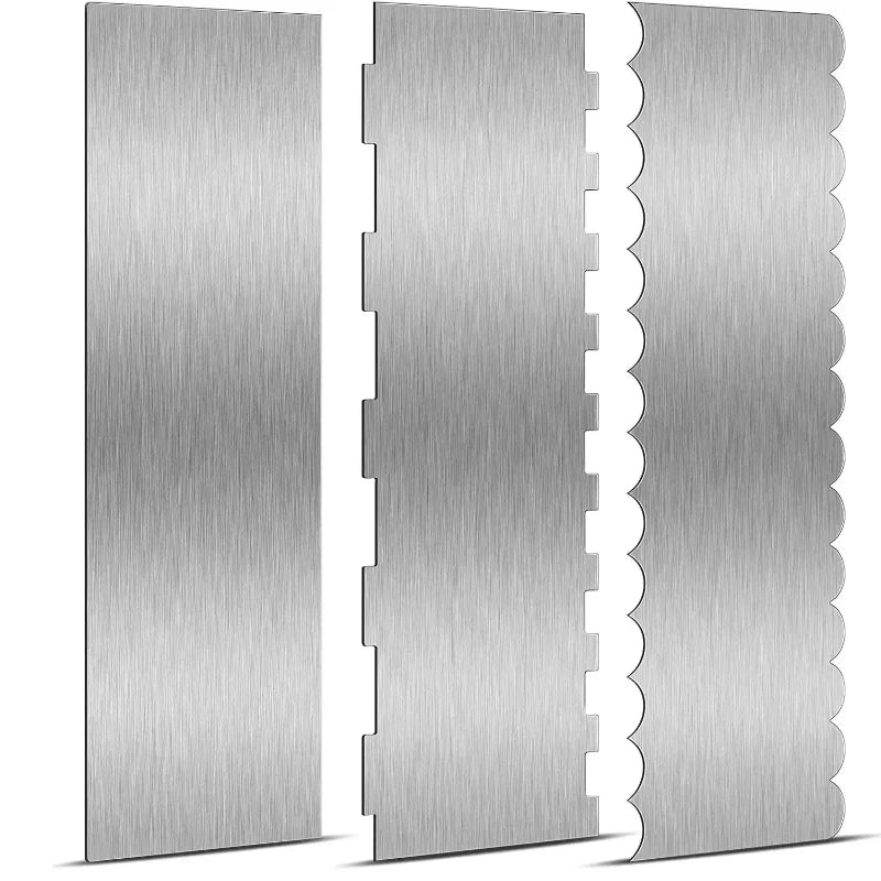 Double-sided patterned stainless steel cake scraper | Stornfield