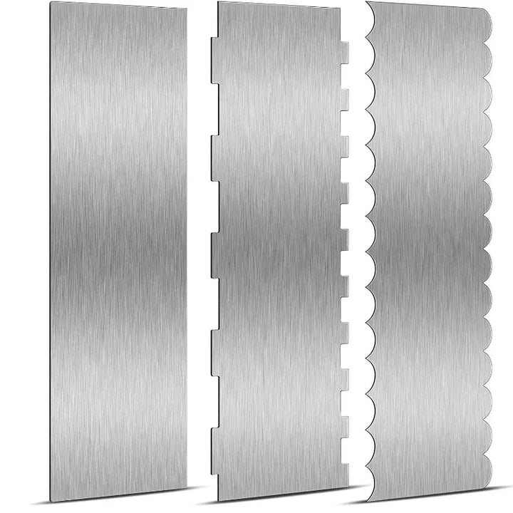 Double-sided patterned stainless steel cake scraper | Stornfield