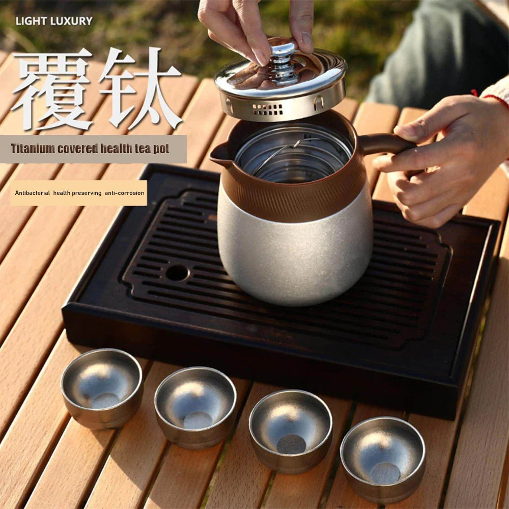 Covered Stainless Steel Teapot with Titanium Coated Thermal Interior | Stornfield