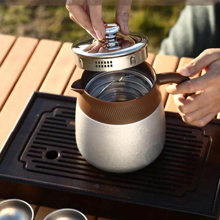 Covered Stainless Steel Teapot with Titanium Coated Thermal Interior | Stornfield
