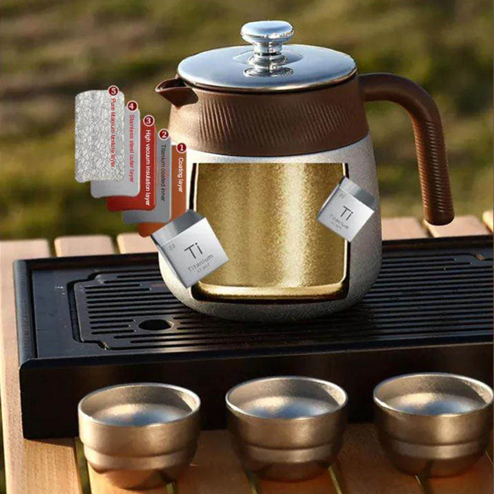 Covered Stainless Steel Teapot with Titanium Coated Thermal Interior | Stornfield