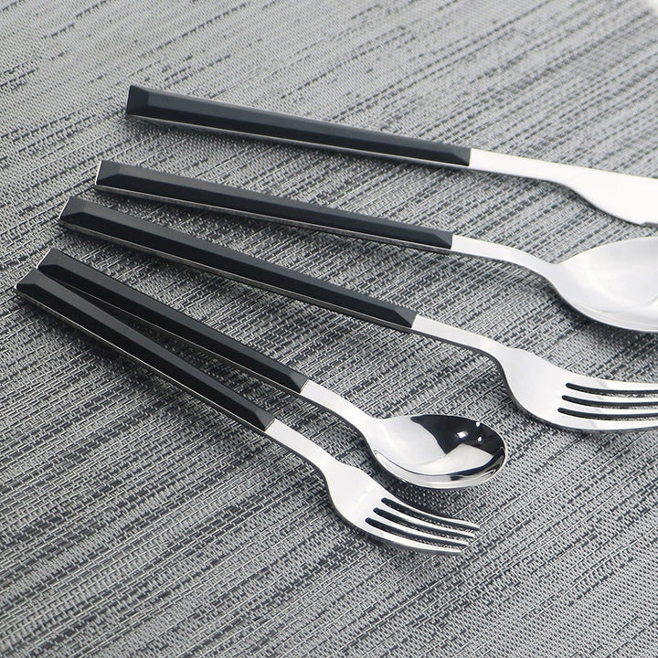 Stainless Steel Dinnerware Set Imitation Wood Marble Handle Set | Stornfield