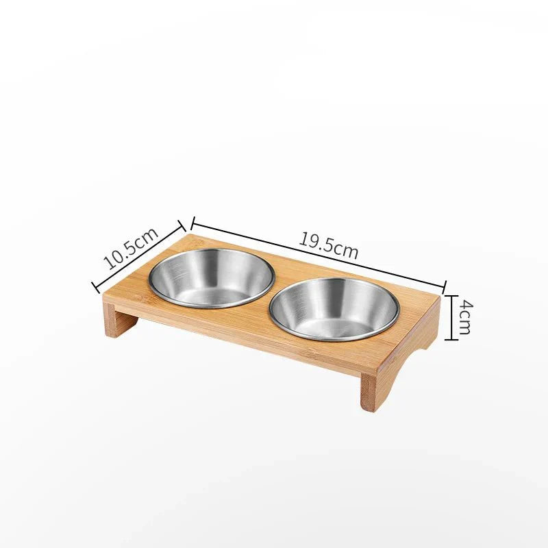 Stainless Steel Dip Bowls On Bamboo Serving Tray Set | Stornfield