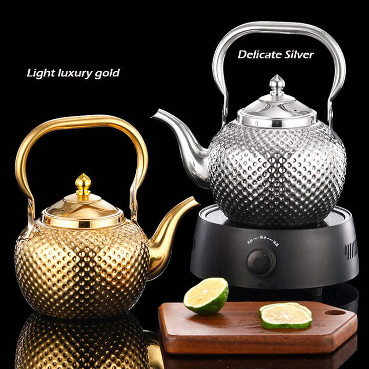 Stainless Steel Hammer Texture Boiling Kettle With Tea Strainer | Stornfield