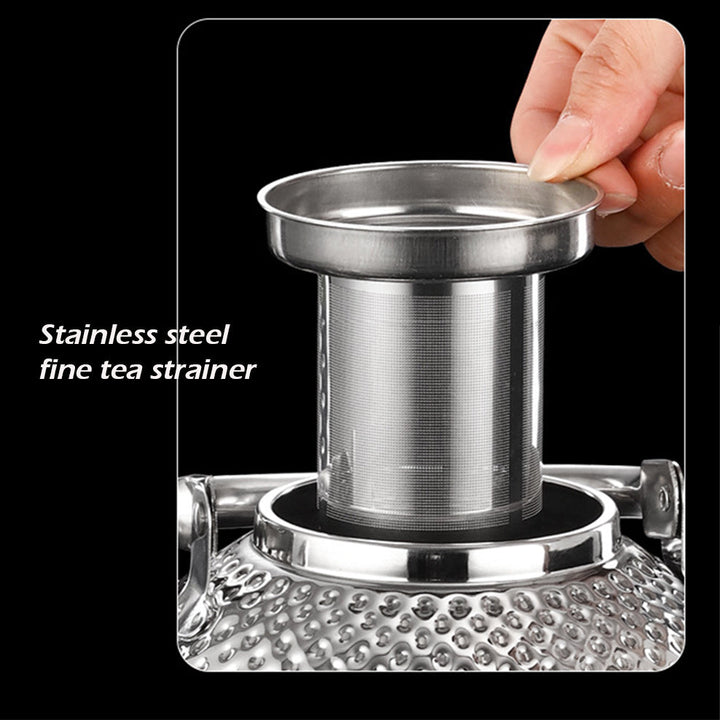 Stainless Steel Hammer Texture Boiling Kettle With Tea Strainer | Stornfield