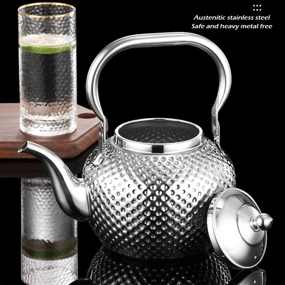 Stainless Steel Hammer Texture Boiling Kettle With Tea Strainer | Stornfield