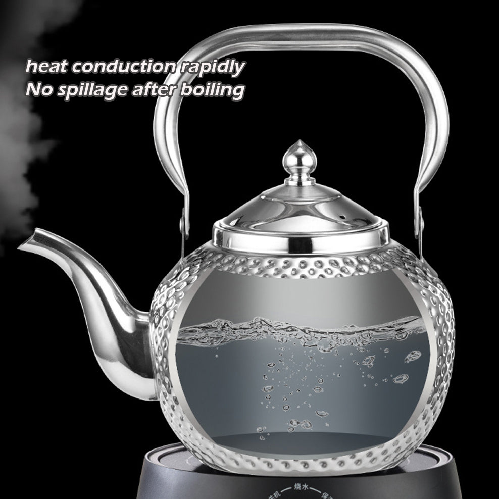 Stainless Steel Hammer Texture Boiling Kettle With Tea Strainer | Stornfield