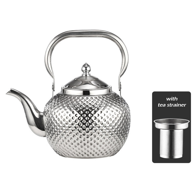 Stainless Steel Hammer Texture Boiling Kettle With Tea Strainer | Stornfield