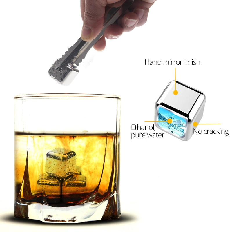 Stainless Steel Ice Cubes Reusable Chilling Stones for Whiskey Wine | Stornfield